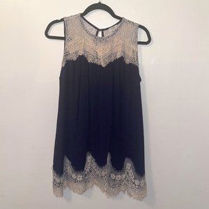 UMGEE Navy Blue and Lace A-Line Dress, L